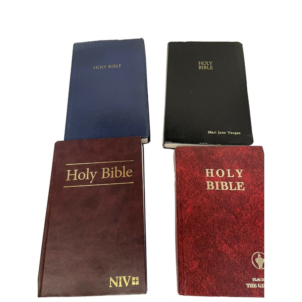Lot Of 4 Bibles Gideon King James Holy NIV Dictionary‎ Concordance